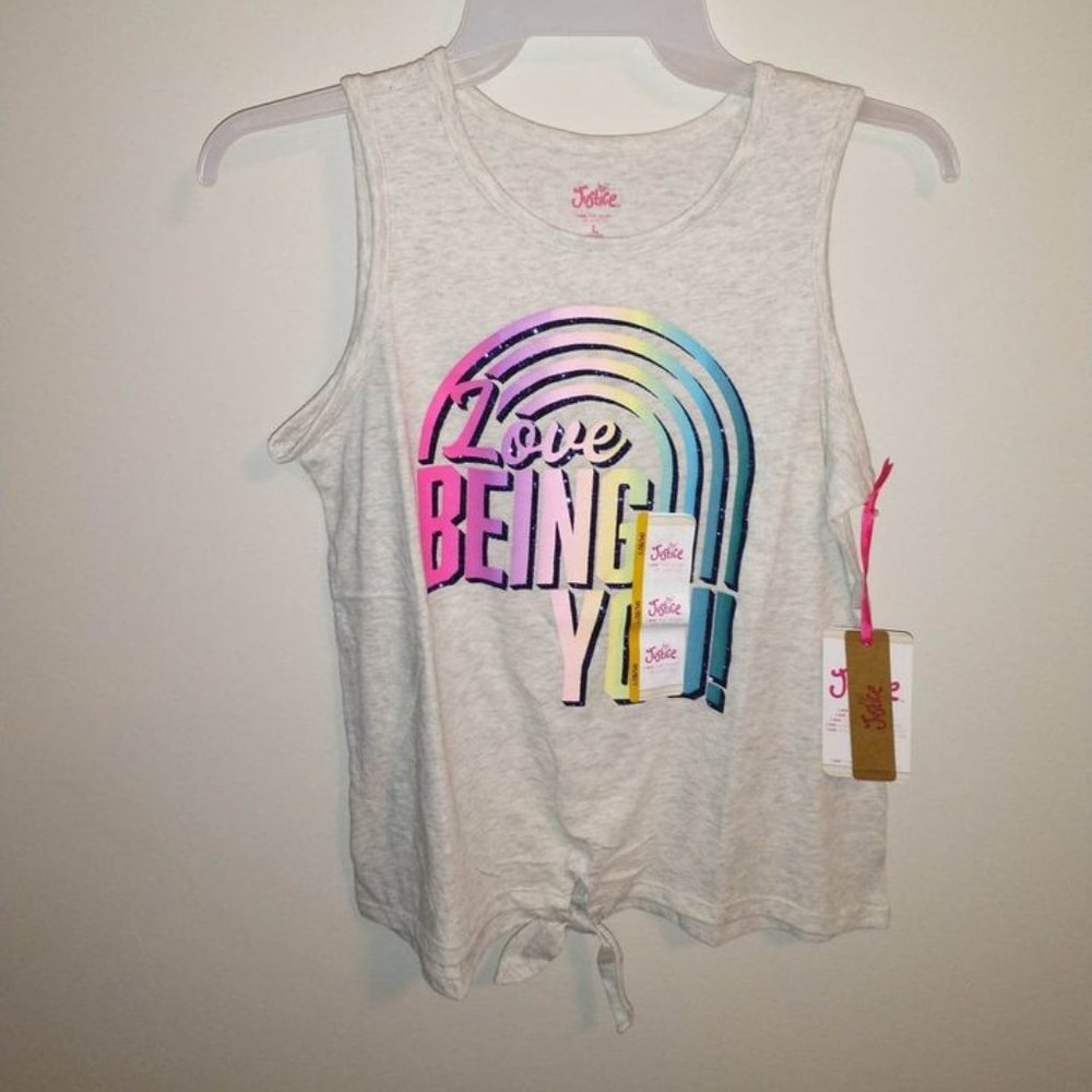 NEW girls Love BEING You tank top, size L(12-14)  - Justice K-161